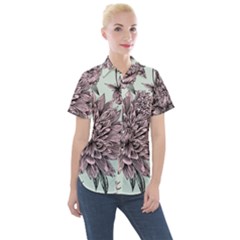 Flowers Women s Short Sleeve Pocket Shirt