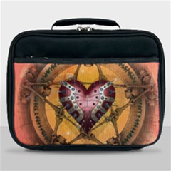 Awesome Heart On A Pentagram With Skulls Lunch Bag by FantasyWorld7