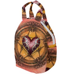 Awesome Heart On A Pentagram With Skulls Travel Backpacks by FantasyWorld7