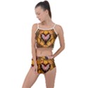 Awesome Heart On A Pentagram With Skulls Summer Cropped Co-Ord Set View1