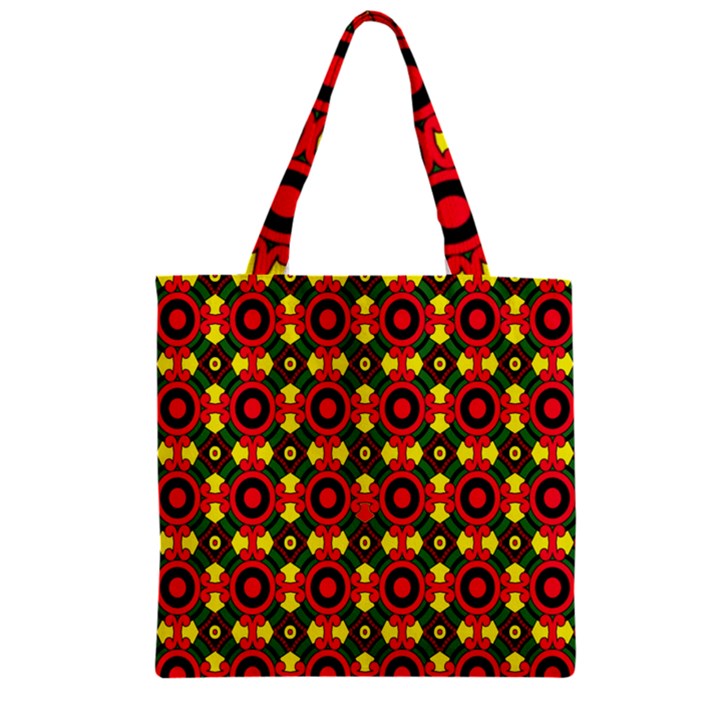 Abstract 44 Zipper Grocery Tote Bag