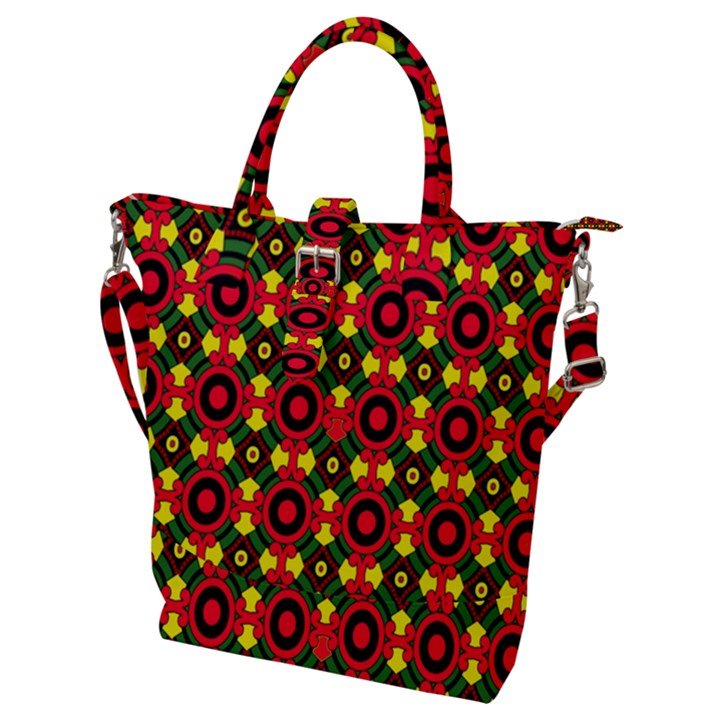 Abstract 44 Buckle Top Tote Bag