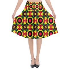 Abstract 44 1 Flared Midi Skirt by ArtworkByPatrick