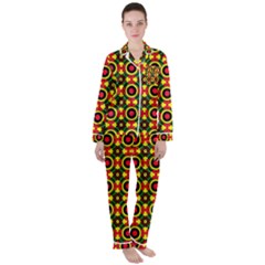 Abstract 44 1 Satin Long Sleeve Pyjamas Set by ArtworkByPatrick