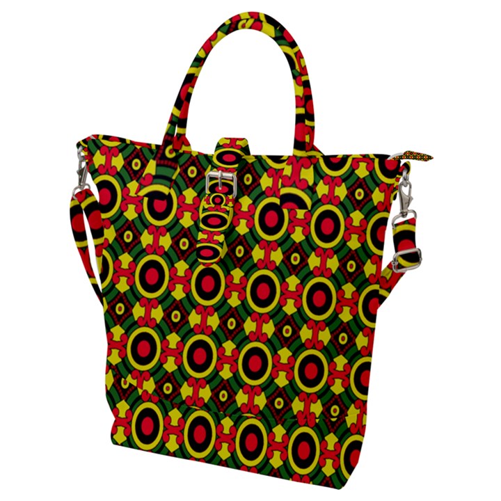 Abstract 44 1 Buckle Top Tote Bag