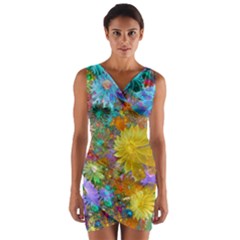 Apo Flower Power  Wrap Front Bodycon Dress by WolfepawFractals