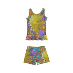 Apo Flower Power  Kids  Boyleg Swimsuit by WolfepawFractals