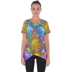 Apo Flower Power  Cut Out Side Drop Tee by WolfepawFractals