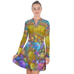 Apo Flower Power  Long Sleeve Panel Dress by WolfepawFractals