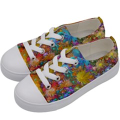 Apo Flower Power  Kids  Low Top Canvas Sneakers by WolfepawFractals