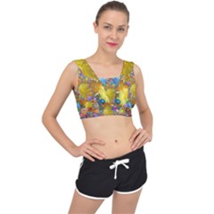 Apo Flower Power  V-back Sports Bra by WolfepawFractals