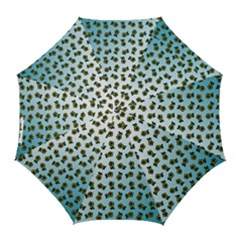 Blue Gradient Flower Golf Umbrellas by snowwhitegirl