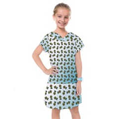 Blue Gradient Flower Kids  Drop Waist Dress by snowwhitegirl