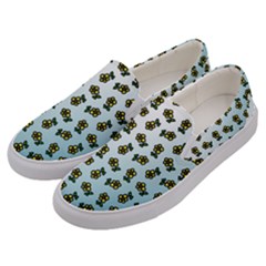 Blue Gradient Flower Men s Canvas Slip Ons by snowwhitegirl