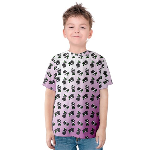 Magenta Gradient Flower Kids  Cotton Tee by snowwhitegirl