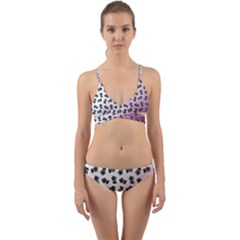 Magenta Gradient Flower Wrap Around Bikini Set by snowwhitegirl