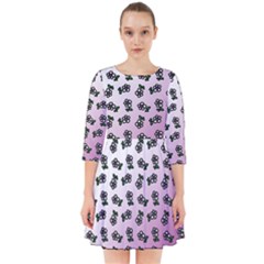 Magenta Gradient Flower Smock Dress by snowwhitegirl