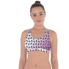 Magenta Gradient Flower Cross String Back Sports Bra by snowwhitegirl