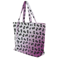 Magenta Gradient Flower Zip Up Canvas Bag by snowwhitegirl