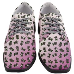 Magenta Gradient Flower Women Heeled Oxford Shoes