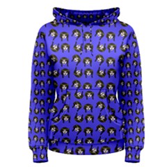 Retro Girl Daisy Chain Pattern Blue Women s Pullover Hoodie by snowwhitegirl