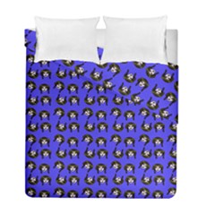 Retro Girl Daisy Chain Pattern Blue Duvet Cover Double Side (full/ Double Size) by snowwhitegirl