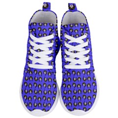 Retro Girl Daisy Chain Pattern Blue Women s Lightweight High Top Sneakers by snowwhitegirl