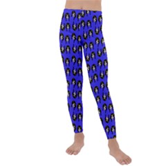 Retro Girl Daisy Chain Pattern Blue Kids  Lightweight Velour Leggings by snowwhitegirl