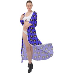 Retro Girl Daisy Chain Pattern Blue Maxi Chiffon Beach Wrap by snowwhitegirl