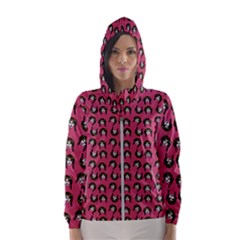 Retro Girl Daisy Chain Pattern Pink Women s Hooded Windbreaker by snowwhitegirl