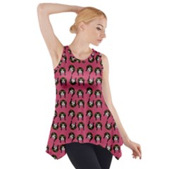 Retro Girl Daisy Chain Pattern Pink Side Drop Tank Tunic by snowwhitegirl