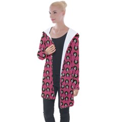 Retro Girl Daisy Chain Pattern Pink Longline Hooded Cardigan by snowwhitegirl