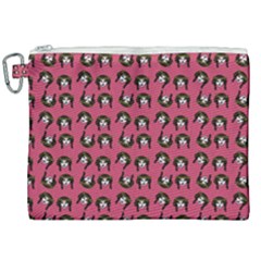 Retro Girl Daisy Chain Pattern Pink Canvas Cosmetic Bag (xxl) by snowwhitegirl