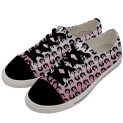 Retro Girl Daisy Chain Pattern Men s Low Top Canvas Sneakers by snowwhitegirl