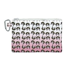 Retro Girl Daisy Chain Pattern Canvas Cosmetic Bag (medium) by snowwhitegirl