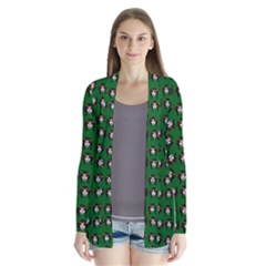 Retro Girl Daisy Chain Pattern Green Drape Collar Cardigan by snowwhitegirl