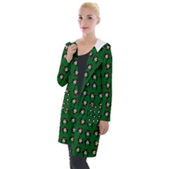 Retro Girl Daisy Chain Pattern Green Hooded Pocket Cardigan by snowwhitegirl