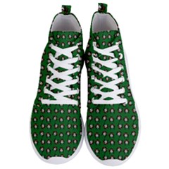 Retro Girl Daisy Chain Pattern Green Men s Lightweight High Top Sneakers by snowwhitegirl