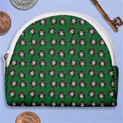 Retro Girl Daisy Chain Pattern Green Horseshoe Style Canvas Pouch by snowwhitegirl