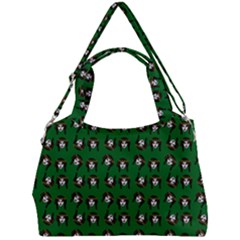 Retro Girl Daisy Chain Pattern Green Double Compartment Shoulder Bag by snowwhitegirl