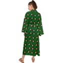 Retro Girl Daisy Chain Pattern Green Maxi Kimono View2