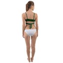 Retro Girl Daisy Chain Pattern Green Wrap Around Bikini Top View2