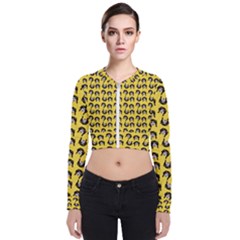 Retro Girl Daisy Chain Pattern Yellow Long Sleeve Zip Up Bomber Jacket by snowwhitegirl