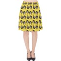 Retro Girl Daisy Chain Pattern Yellow Velvet High Waist Skirt View1