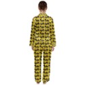 Retro Girl Daisy Chain Pattern Yellow Satin Long Sleeve Pyjamas Set View2