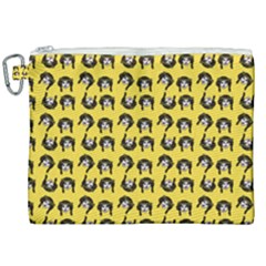 Retro Girl Daisy Chain Pattern Yellow Canvas Cosmetic Bag (xxl) by snowwhitegirl