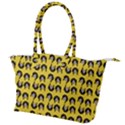 Retro Girl Daisy Chain Pattern Yellow Canvas Shoulder Bag View1