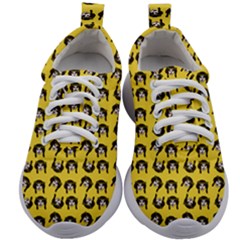 Retro Girl Daisy Chain Pattern Yellow Kids Athletic Shoes by snowwhitegirl