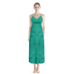 Love To One Color To Love Green Button Up Chiffon Maxi Dress by pepitasart