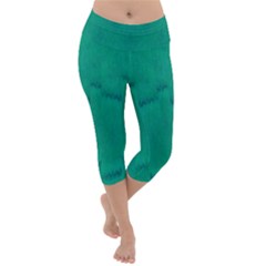 Love To One Color To Love Green Lightweight Velour Capri Yoga Leggings by pepitasart